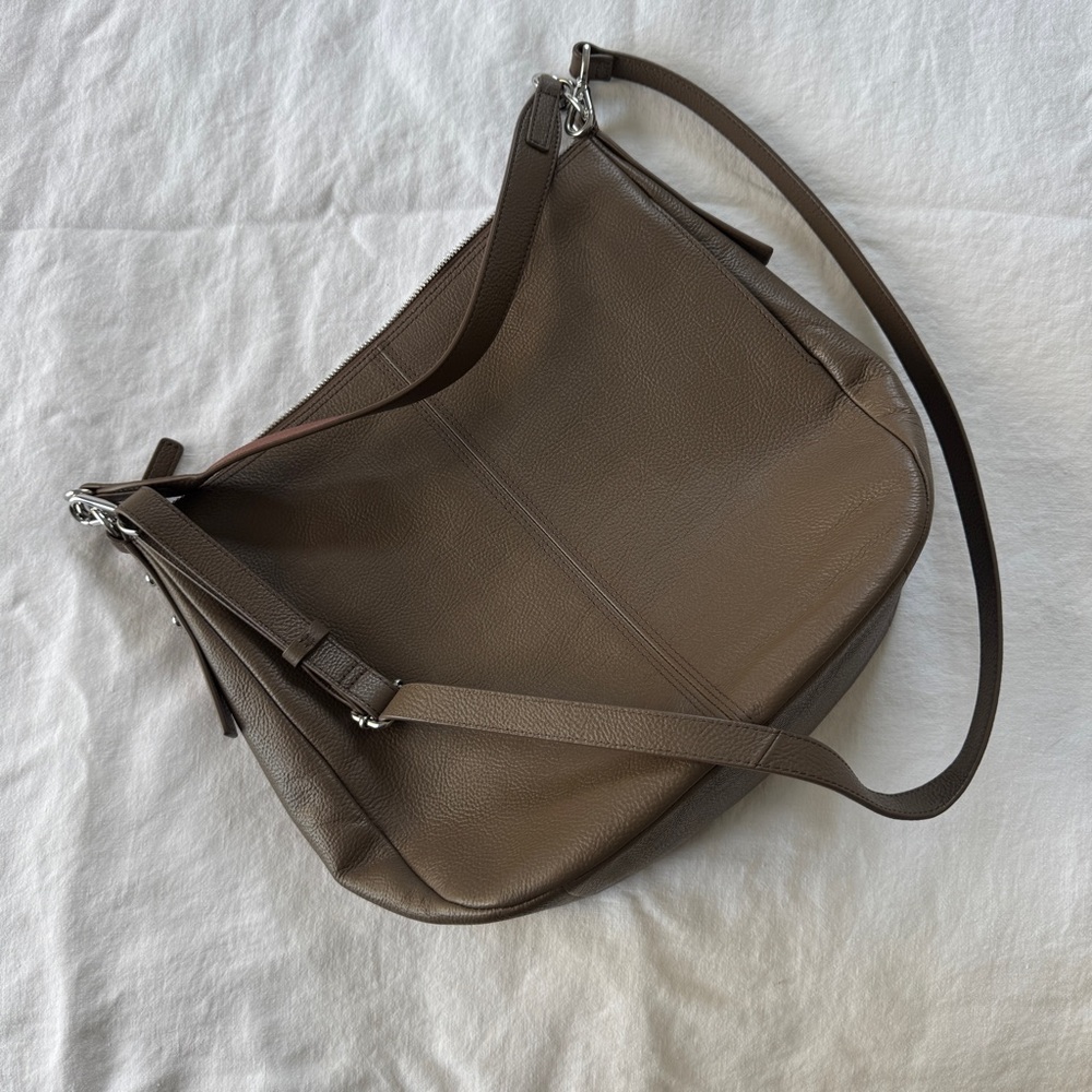 Fossil Taupe Leather Shoulder Bag